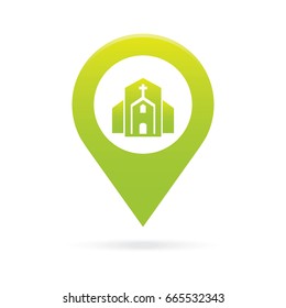 church map pointer icon marker GPS location flag symbol