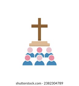 church meeting icon on a white background, vector illustration