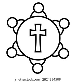 Church members icon vector. Congregation illustration sign. Christian community symbol. Church logo or mark.