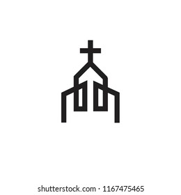 church minimal logo icon designs