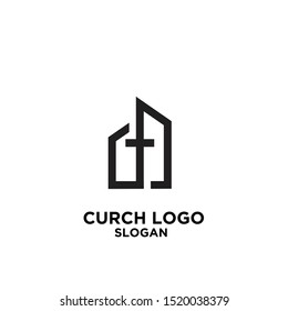 church minimal logo icon designs