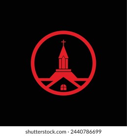 church minimal logo icon designs
