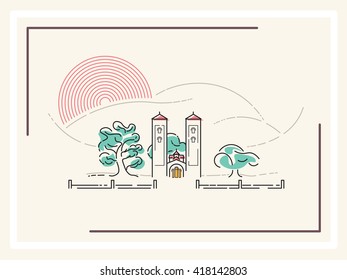 Church - minimalistic vector illustration