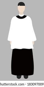 Church minister. Isolated on a gray background. Vector illustration. 