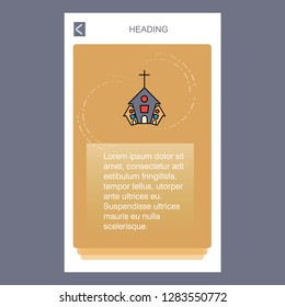 Church mobile vertical banner design design. Vector