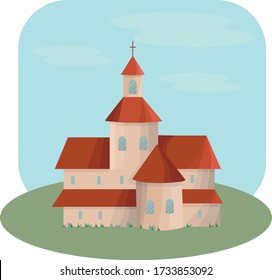 Church, monastery, abbey - vector stock illustration for design industry. EPS10