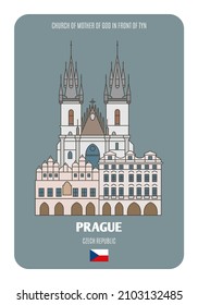 Iglesia de la Madre de Dios frente a Tyn en Praga, República Checa. Símbolos arquitectónicos de las ciudades europeas. 