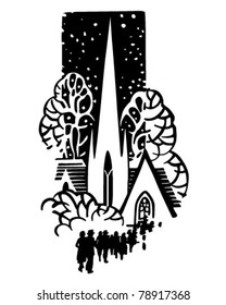 Church Motif - Retro Clipart Illustration