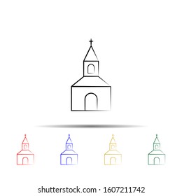 church multi color style icon. Simple thin line, outline vector of wedding icons for ui and ux, website or mobile application