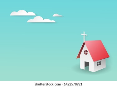 The church and the nature, the vector.