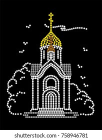 Church on a black background