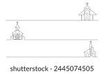 Church One line drawing isolated on white background template
