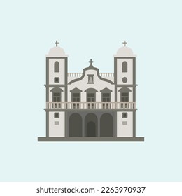 Church of Our Lady of the Mount. Flat illustration.