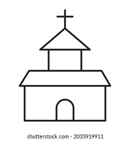Church Outline bold Vector Icon which can be easily modified or Edited 