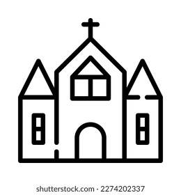 Church outline icon. Church building icon. Vector Illustration.