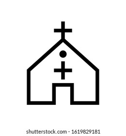 Church outline icon on white background.