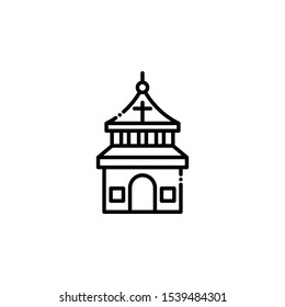 Church outline icon. travel and tourism Illustration style.