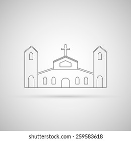 Church outline sign. Vector illustration