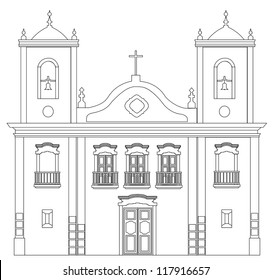 Church outline sketch vector