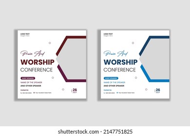 Church Praise And Worship Conference Flyer Social Media Post Web Banner
