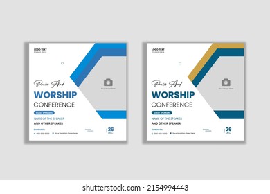 Church Praise And Worship Conference Flyer Social Media And Web Banner