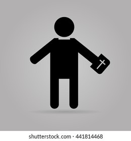 church prayer priest pastor pictogram. vector icon
