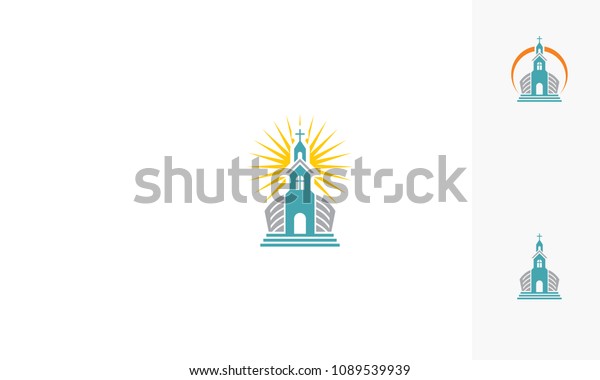 Church Praying Christian Catholic Logo Stock Vector (Royalty Free ...