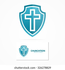 Church and religion cross logo