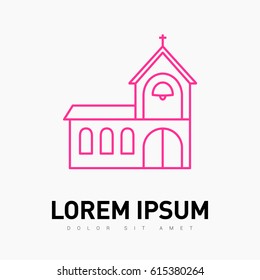 Church religion line vector icon