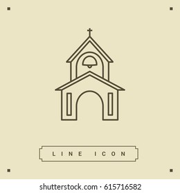 Church religion line vector icon
