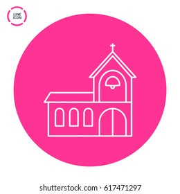 Church religion line vector icon