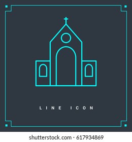 Church religion line vector icon