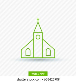 Church religion line vector icon