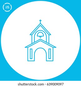 Church religion line vector icon