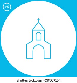 Church religion line vector icon