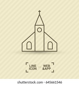 Church religion line vector icon