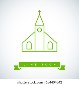 Church religion line vector icon