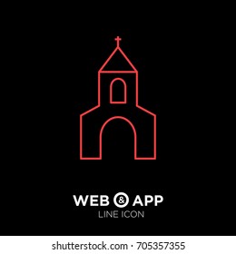 Church religion line vector icon