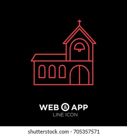 Church religion line vector icon