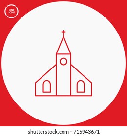 Church religion line vector icon
