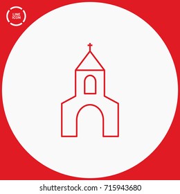 Church religion line vector icon