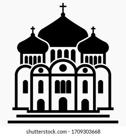 Church. Religious building. Church parish. Chapel. Chapel. Chapel. Vector icon.