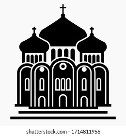 Church. Religious building. Church parish. Chapel. Vector icon.