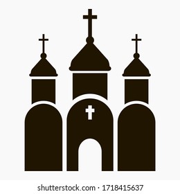Church. Religious building. Church parish. Chapel. Chapel. Chapel. Vector icon.