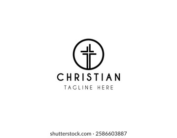 Church religious christian logo design. Church Logo Design Vector Illustration