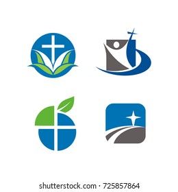 Church or religious logo design template vector