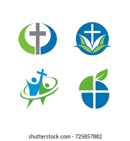 Church or religious logo design template vector