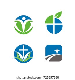 Church or religious logo design template vector