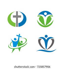 Church or religious logo design template vector