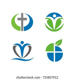 Church or religious logo design template vector